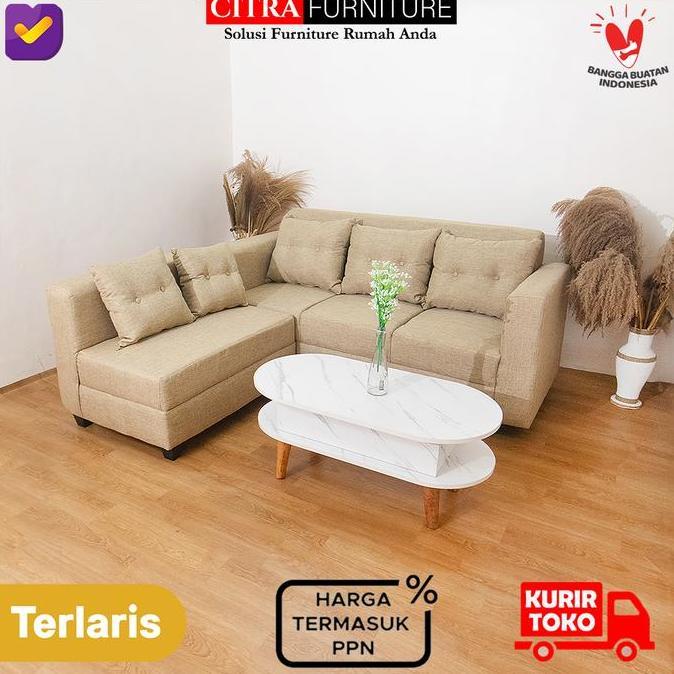 Sofa L Putus Minimalis OREGON | Sofa bed Sudut Santai