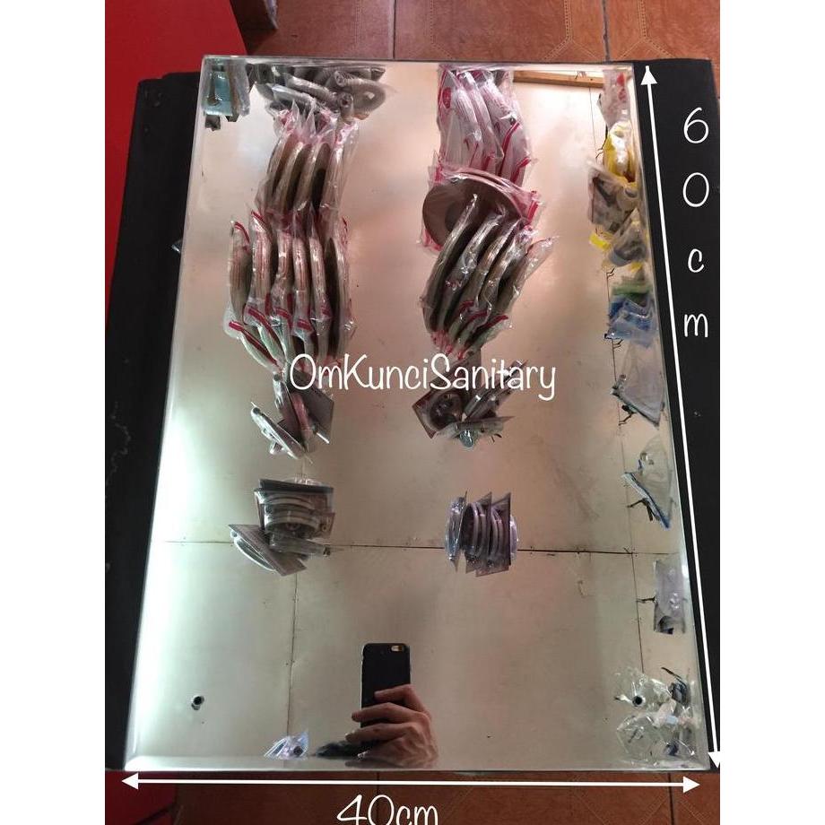 // CERMIN KAMAR MANDI KOTAK CERMIN KACA WASTAFEL KOTAK POLOS PLANGSET ''