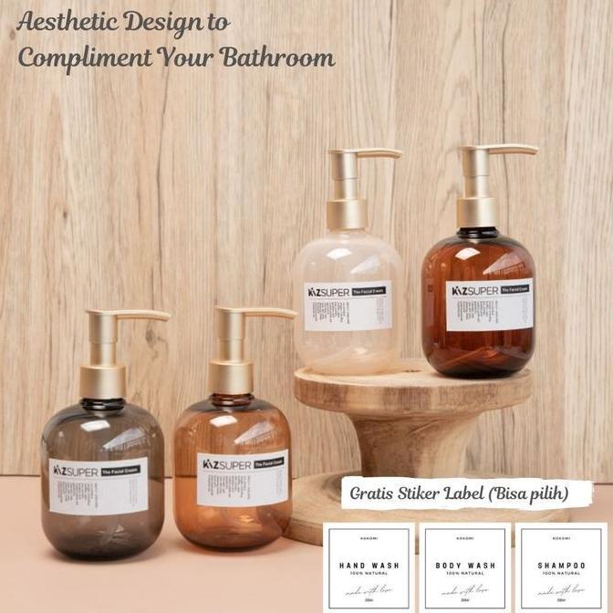 FYP KOKOMI BOTOL SABUN AESTHETIC AKEMI BOTOL REFILL SABUN CAIR 300ML DAPAT STIKER LABEL BOTOL REFILL