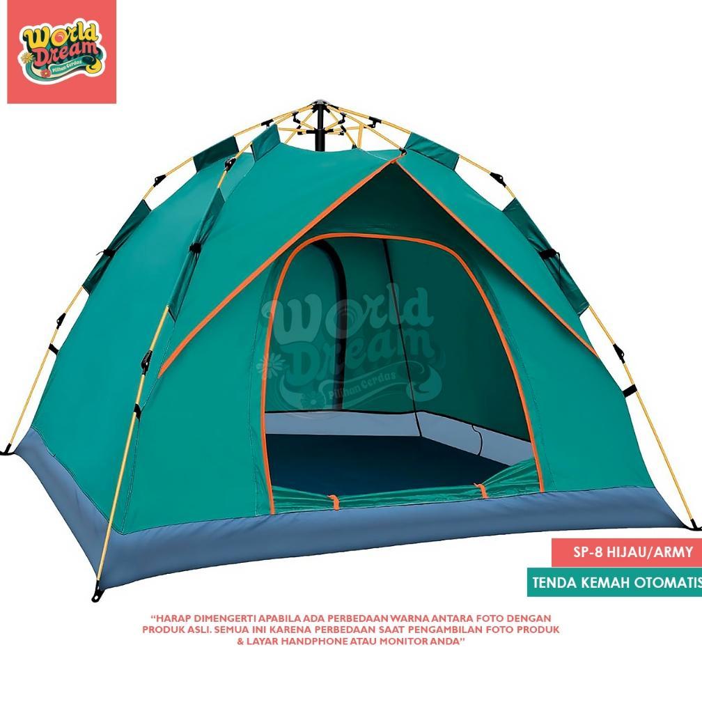 Worldream Tenda Kemping Kapasitas 2-4 Orang Tenda Otomatis Outdoor & Indoor Tenda Gunung