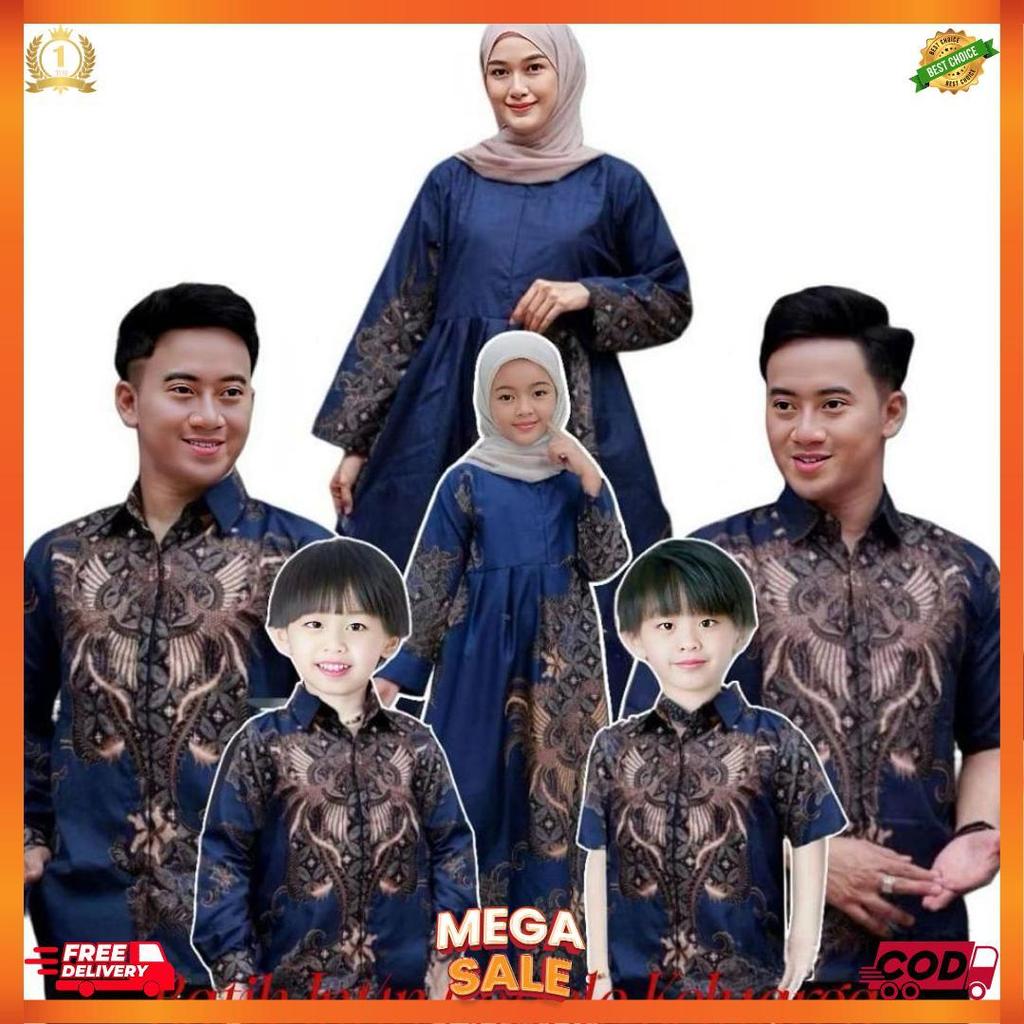 BATIK COUPLE KELUARGA MODERN | SERAGAM KONDANGAN AYAH IBU ANAK | BAJU LEBARAN ELEGAN [J2]