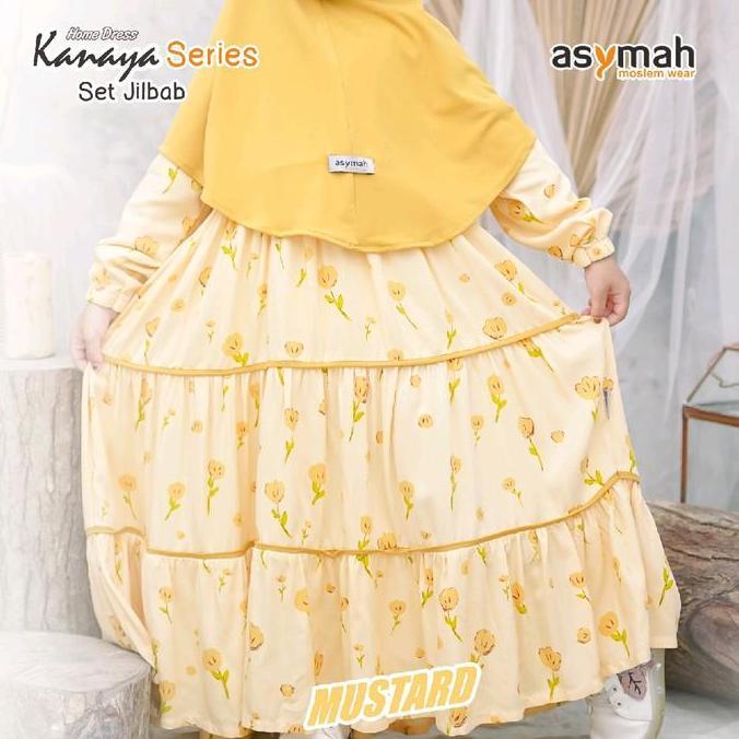 Asymah GAMIS ANAK USIA 3-10 TAHUN KANAYA SERIES MUSTARD BY ASYMAH Bahan Rayon Valencia Mix Jersey Pr