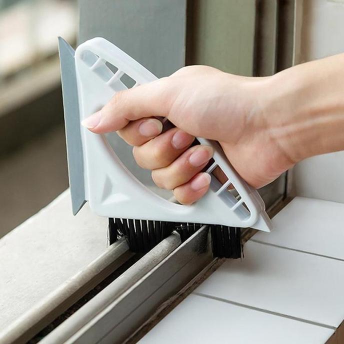 YUKAAME 3in1 Sikat Wiper Segitiga Sudut Celah Pembersih Celah Air Alur Jendela Debu Kotoran Window W