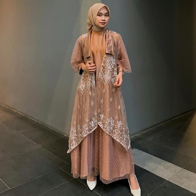 OLIVIAMO Alora Dress LD110 & LD120 Set Gamis dan Outer - Dress Pesta