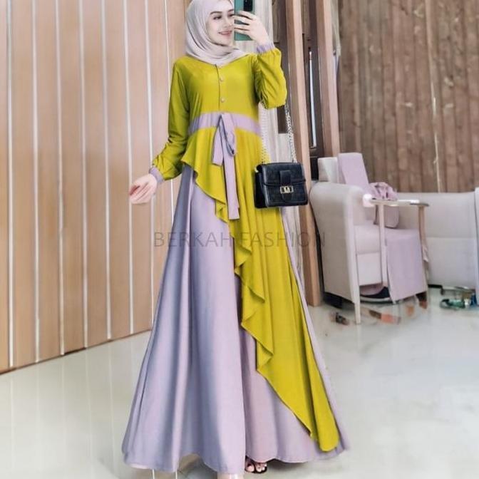 Nilam Maxy - By Uais Pakaian baju muslim dress nilam M / L / XL / XXL dress baju gamis gaun simpel b