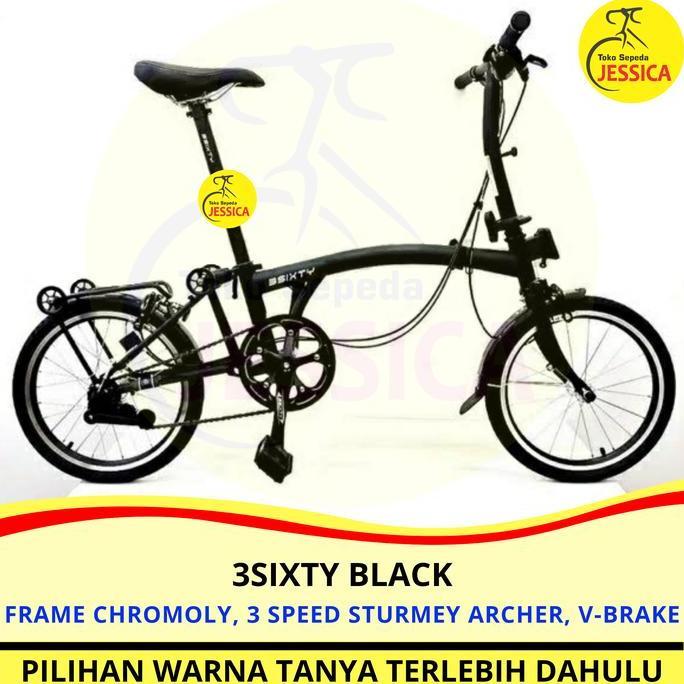 Terlaris Sepeda Lipat 3Sixty Midnight Black