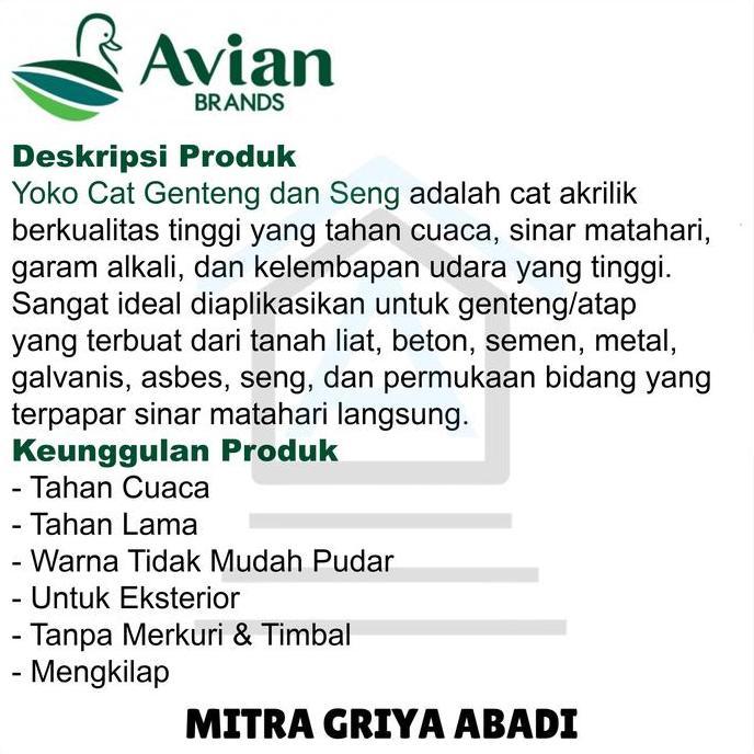 Cat Genteng dan Seng Yoko Roof 20 Kg