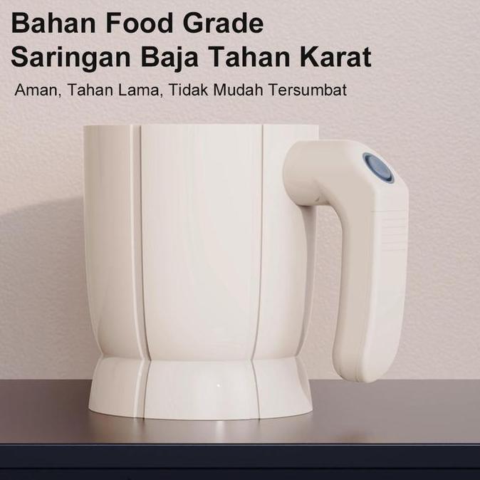 Pengayak tepung elektrik, pengayak gula halus, alat penyaring kue, pengayak tepung portabel rumah ta