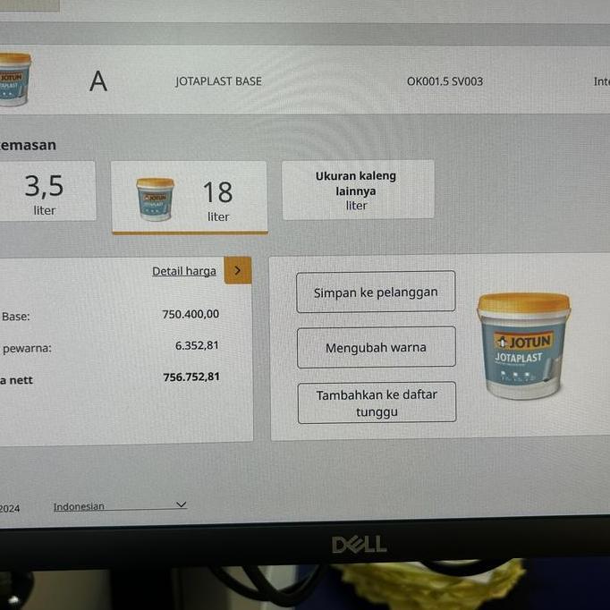 CAT TEMBOK INTERIOR JOTUN JOTAPLAST BASE A 18L WEDDING WHITE