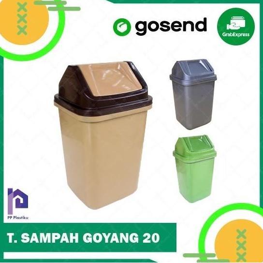 TEMPAT SAMPAH + TUTUP GOYANG 20 LITER [M] / TONG SAMPAH - PLASTIK