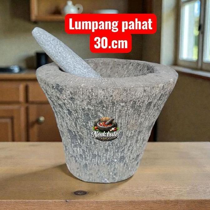 lumpang batu asli 30.cm lumpang lesung batu asli jumbo Kitchenware Dapur TA