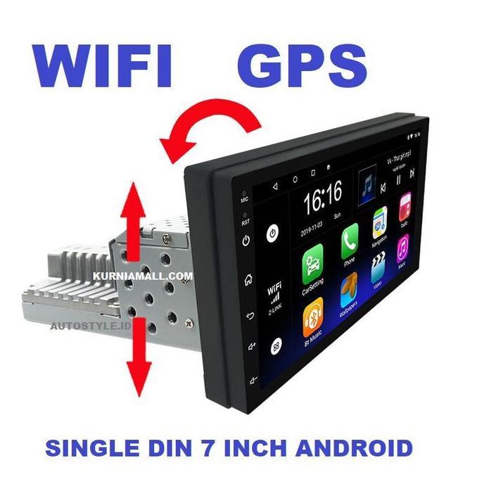 Single din 7 Inchi Android GPS Wifi Tape Mobil untuk mobil single din