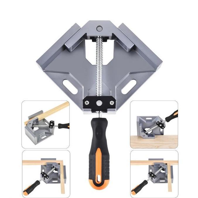 Penjepit Sudut 90 Siku-siku Alat Las Kayu Logam Genggam Penjepit sudut siku-siku dengan pegangan tun