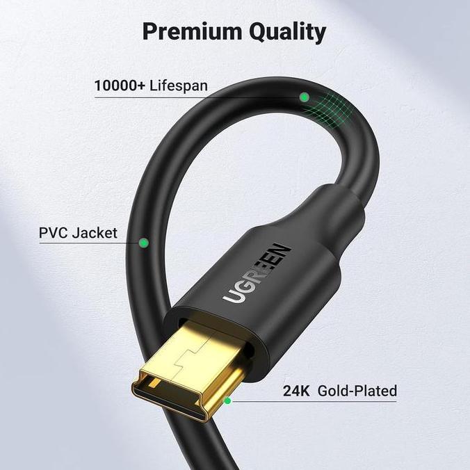 Yogavas_Store - Ugreen Kabel Data Usb 2.0 A Male To Mini Usb 5 Pin 10355 Male Cable Camera Kamera
