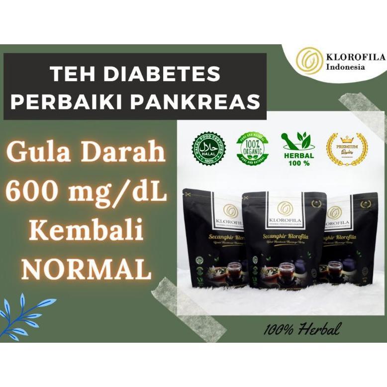 Teh Klorofila Herbal Diabetes [ PROMO - 3 Pcs KLOROFILA ] - ORI - Herbal Diabetes Ampuh