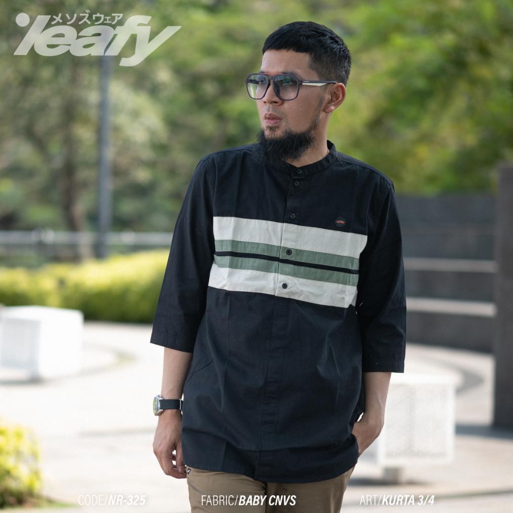 Termurah Kurta Leafy Nr-325 | Baju Kurta Lengan 3/4 Bahan Baby Kanvas / Pakaian Muslim / Atasan Musl