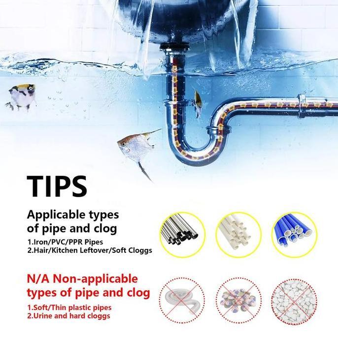 FARMUKE 15m Pipe Cleaner Pipa Pembersih Saluran Mampet Pembersih Pipa