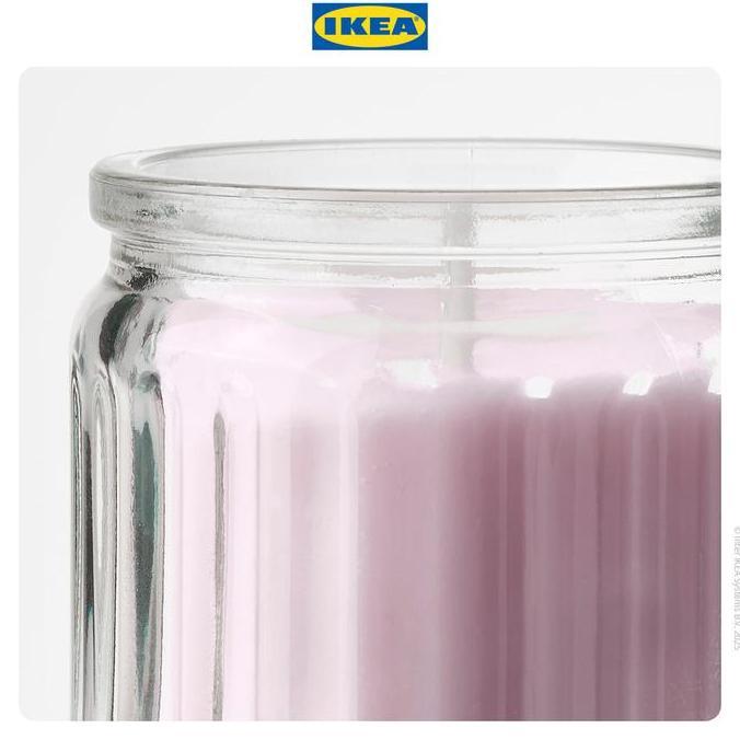IKEA LUGNARE Lilin Beraroma Melati/Merah Muda Tahan 12 Jam
