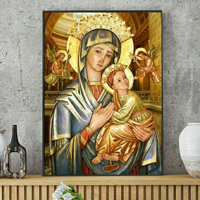 5D Diamond Painting Full Drill, 30x40, Maria Penolong Abadi, Ready
