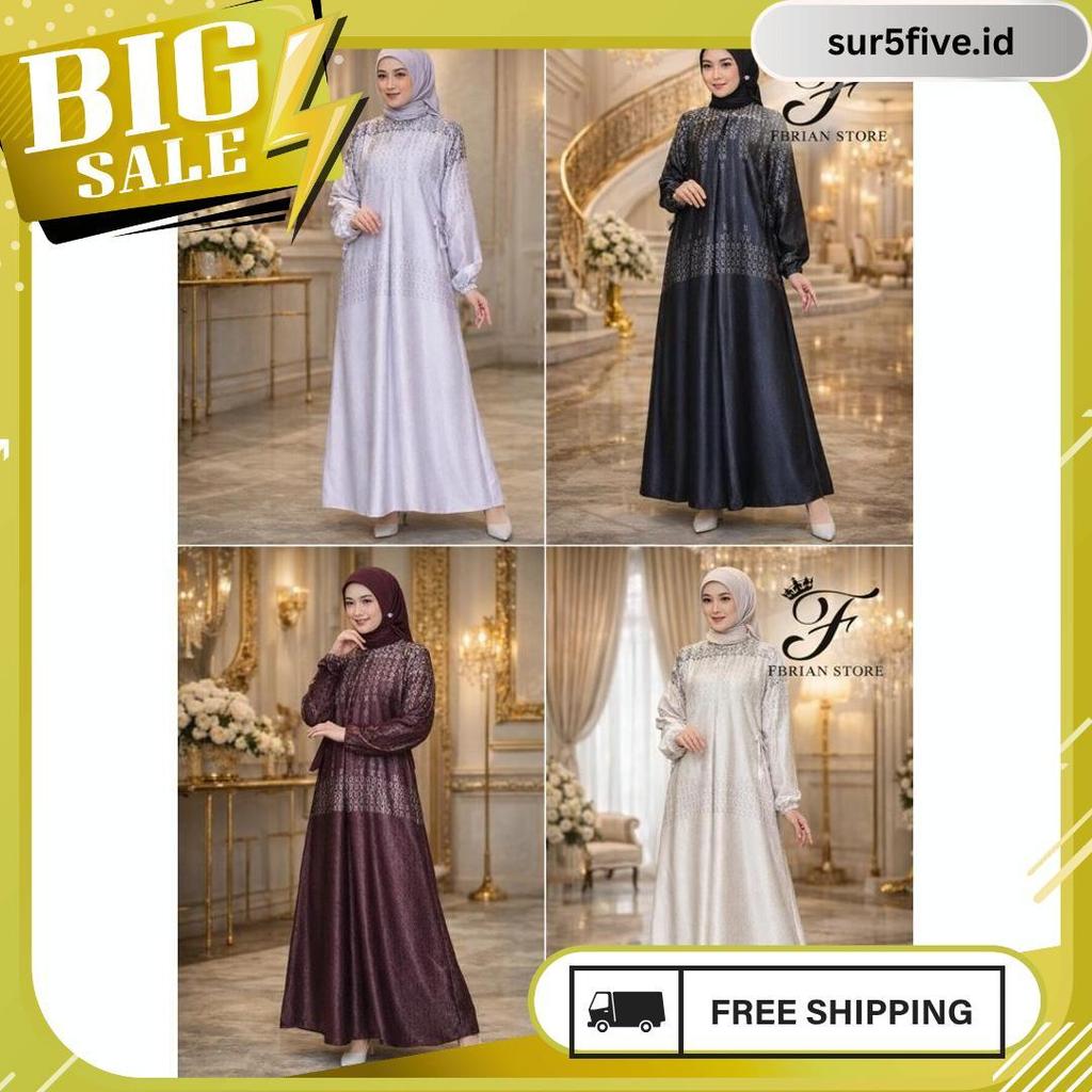 Gamis Silk Premium Motif Elegan | Gamis Wanita Muslimah Jumbo Ld 130 Meledak