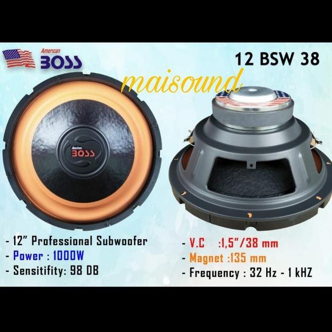 SPEAKER SUBWOOFER AMERICAN BOSS 12 BSW 38 12 INCH 12BSW38 12 BSW38