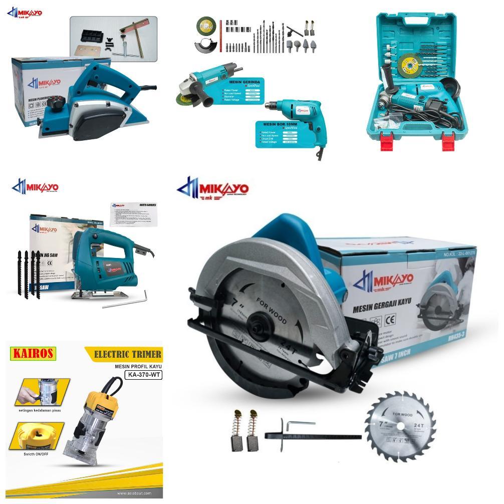 FREE ONGKIR BISA COD [6 ITEM] PAKET TUKANG KAYU LENGKAP MESIN PLANER/SERUT + MESIN GERINDA TANGAN/LI