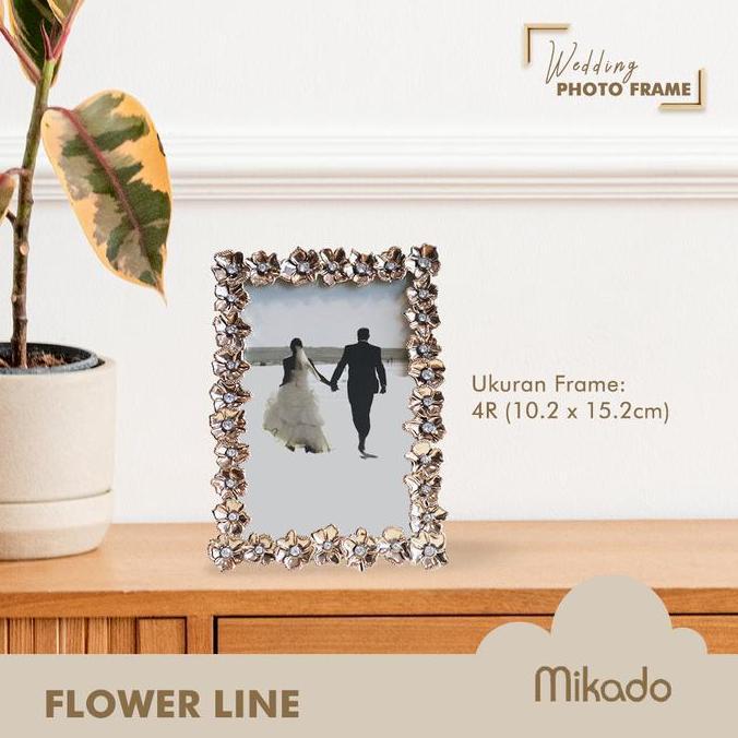 Photo Frame 4R Wedding / Frame Foto Couple / Frame Foto Flower Line
