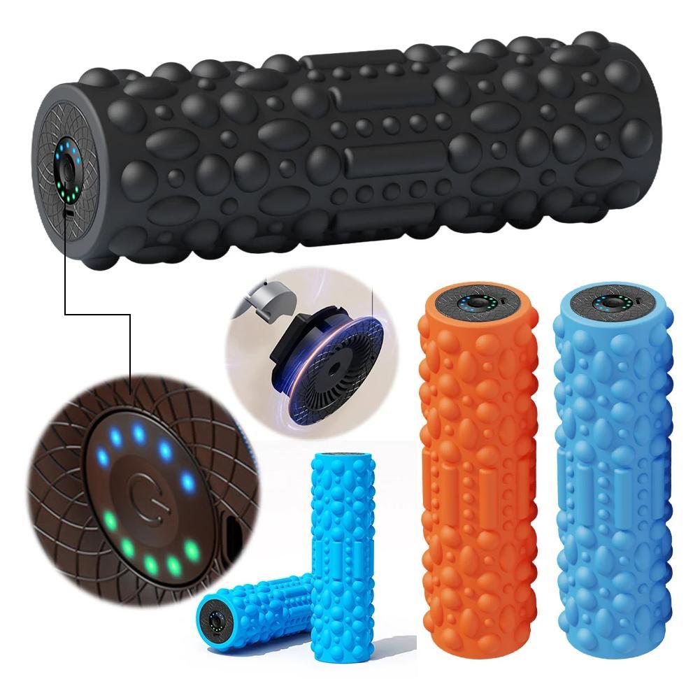 Electric Vibrating Foam Roller Massage Column Rechargeable Exercise Roller 5 Modes Muscle Roller for