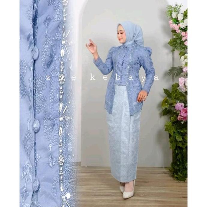 DS177 - stelan kebaya/kebaya brukat/kebaya tile modern premium/kebaya modern/tile kancing/kebaya til