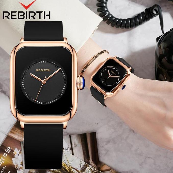 DI41 - REBIRTH Jam Tangan Wanita Santai Mode Tali Silikon Display Kuarsa Simple Dial Anti Air Jam Ta