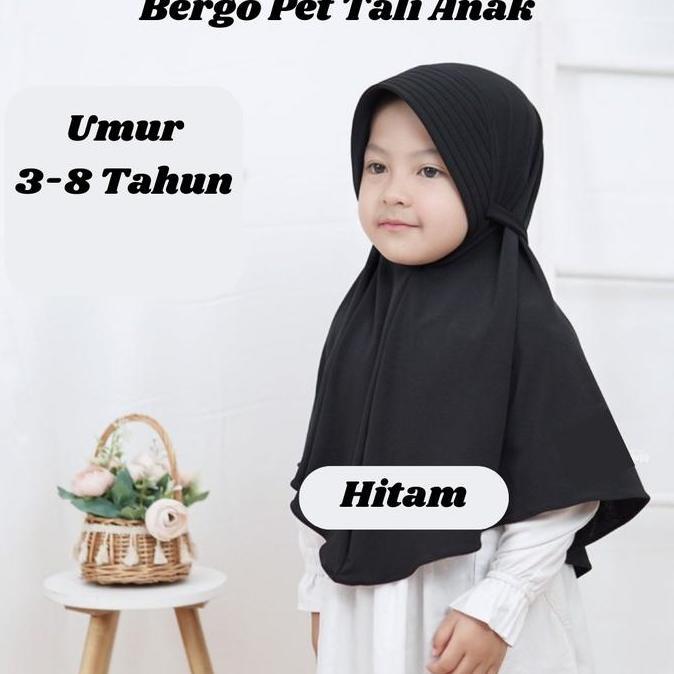 Hijab Anak Bergo Jersey Pet Tali/Jilbab Anak Bergo Jersey Pet Tali Original