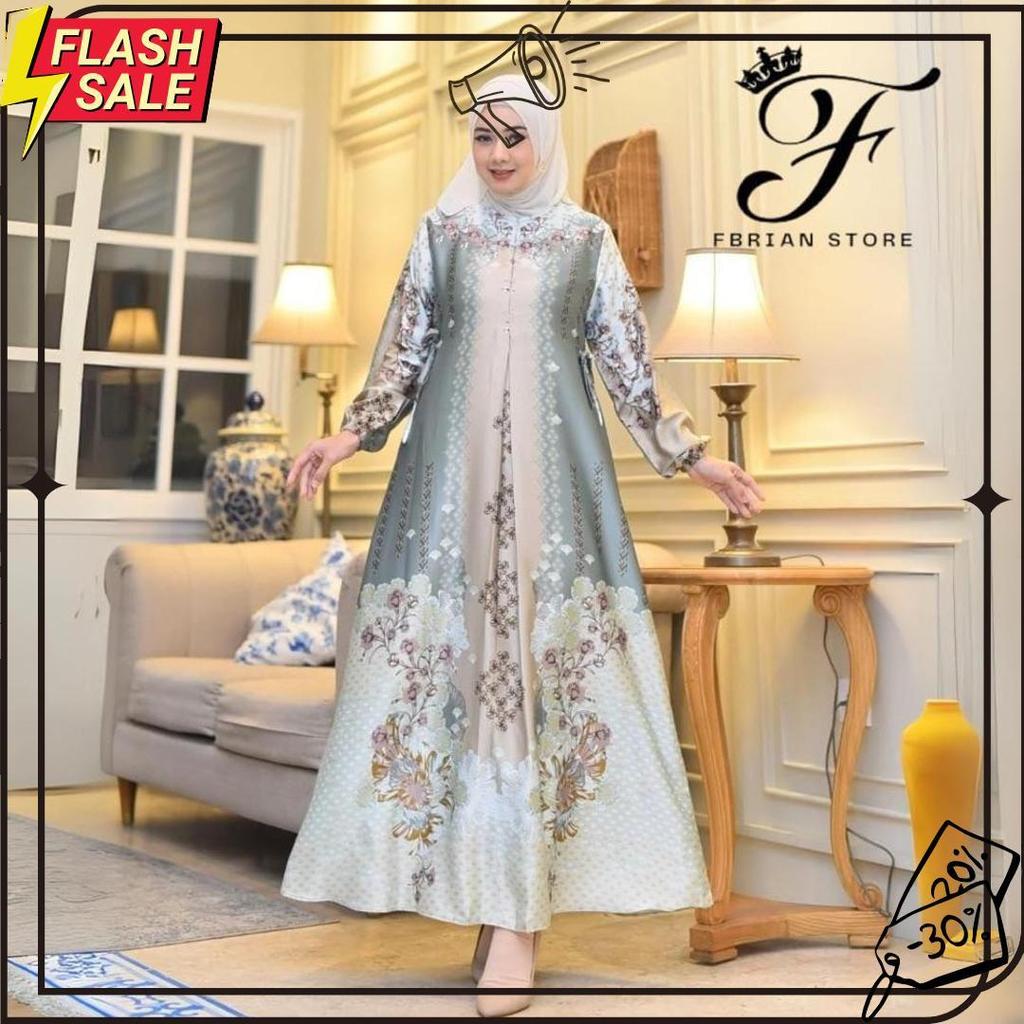 Gamis Silk Premium Motif Elegan | Gamis Wanita Muslimah Jumbo Ld 130 Flash Sale
