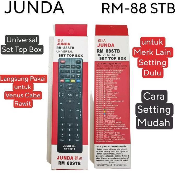 Remote Universal STB DVB T2 JUNDA RM-88 New bisa Pairing Remot TV