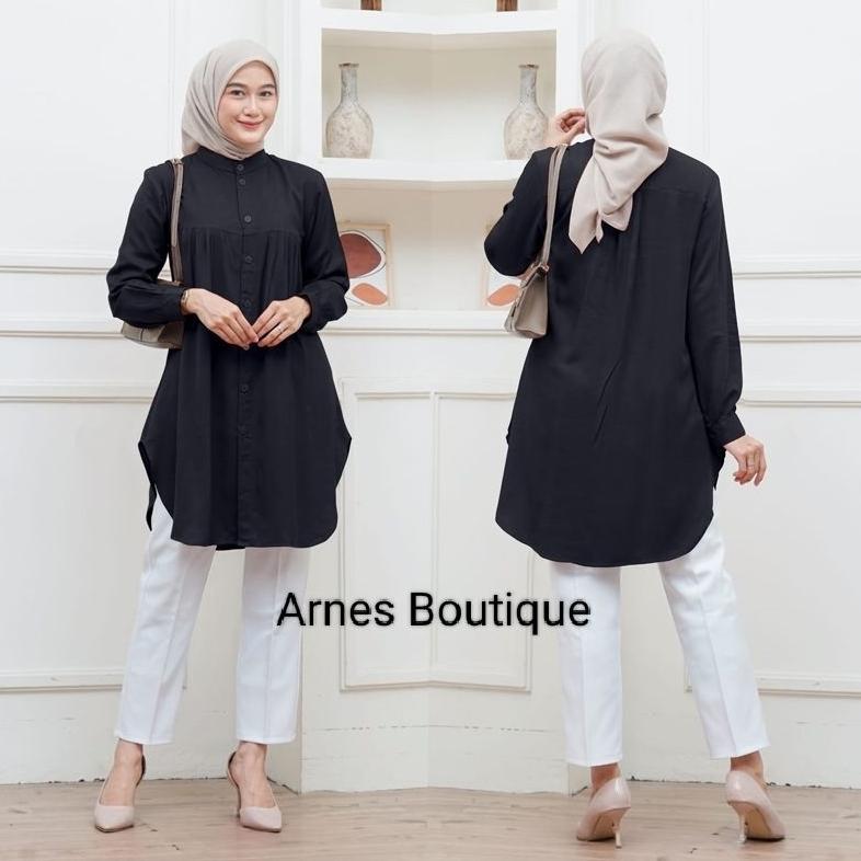 original baju putih atasan wanita tunic rayon twill polos busui friendly tunik kerja kuliah basic