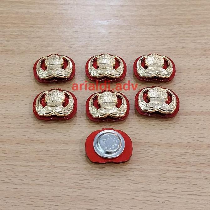 pin korpri emas bangkok dilapis acrylic merah magnet pin korpri tumpuk mika acrylic merah kualitas p