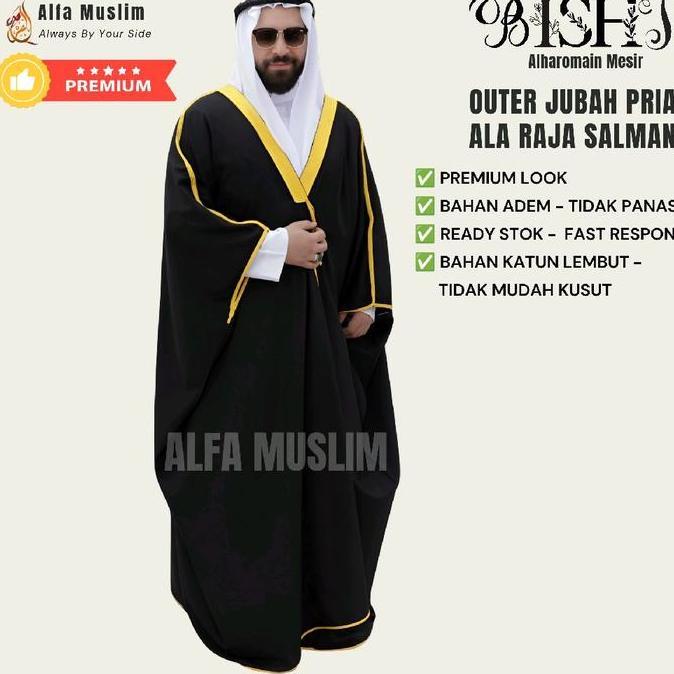 Promo Terbaru, Bisht Premium, Bisht Ala Raja Salman, Luaran Jubah Pria, Outer Jubah Khas Pemimpin Ar