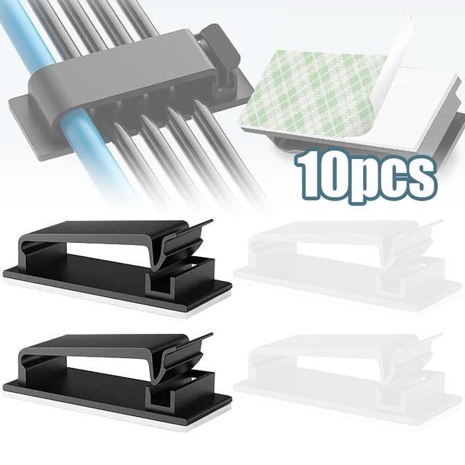 XARANA 10pcs Kabel Organizer Tempel Klip Kabel Tempel Penjepit Kabel Dinding Klip Kabel Penjepit Kab