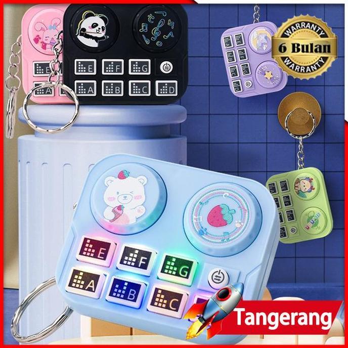 POZLAV Mainan DJ Turntable Mini Alat Musik Mixer Turntable Gantungan Kunci