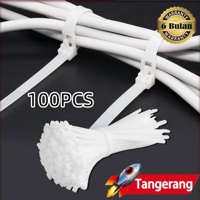 VEZALA 100pcs Kabel Ties Zip Cable Organizer Reusable / Kabel Ties Reusable / Tali Pengikat Kabel Bi