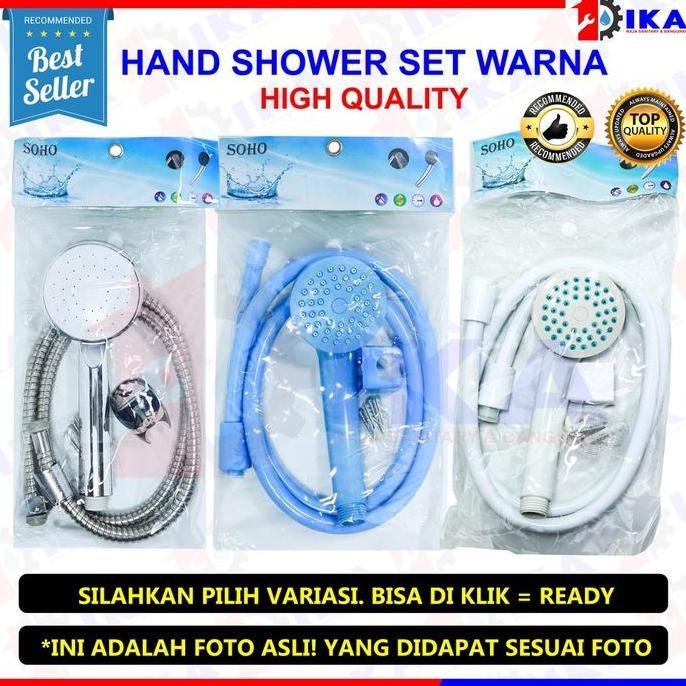 Terlaris - Hand Shower Mandi Warna - 1/2 Inch - High Quality Hand Shower Mandi Mini Plastik Putih Bi