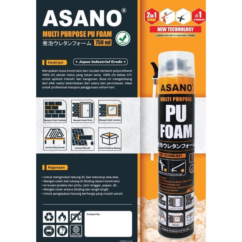 spray Foam ASANO Polyurethane Foam / Sealant Foam SPRAY PU Foam