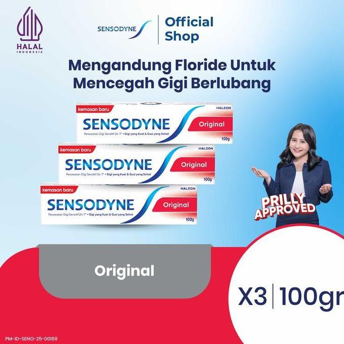 Sensodyne Toothpaste Pasta Gigi Sensitif Essensial Care Original 3x100gr - TRIPLEPACK