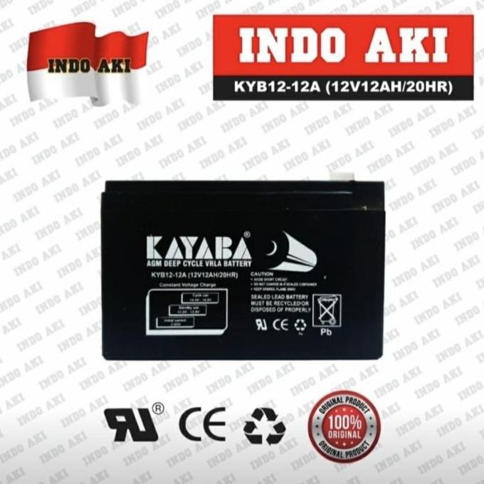 Promo Aki Sepeda Listrik Selis 12v 12ah 12v12ah Kayaba AGM VRLA Battery GEL Diskon