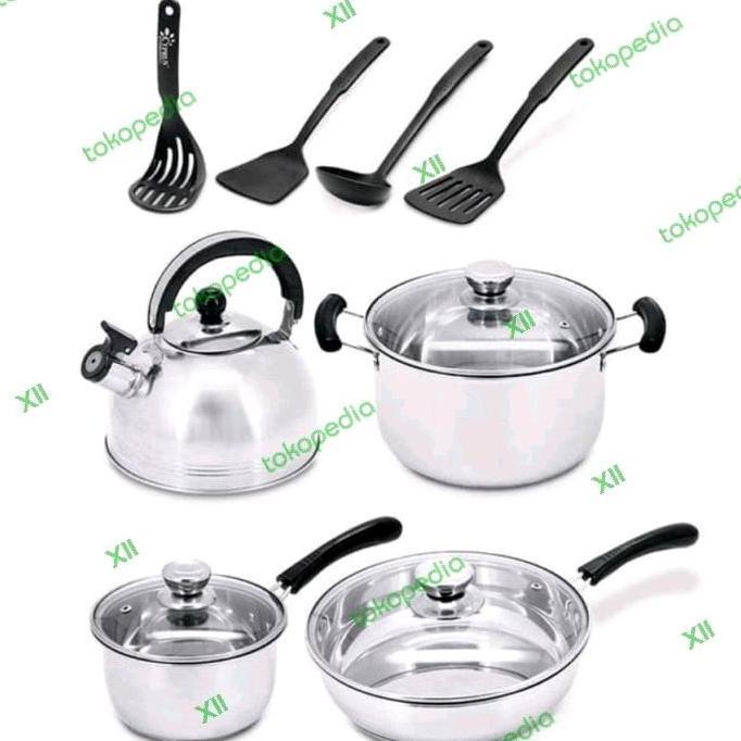 TERMURAH - CYPRUS SUNDAY Stainless Cookware Set ~ Paket Panci Serbaguna