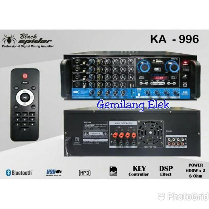 Amplifier Karaoke Black Spider Ka 996 Bluetooth Terbaik