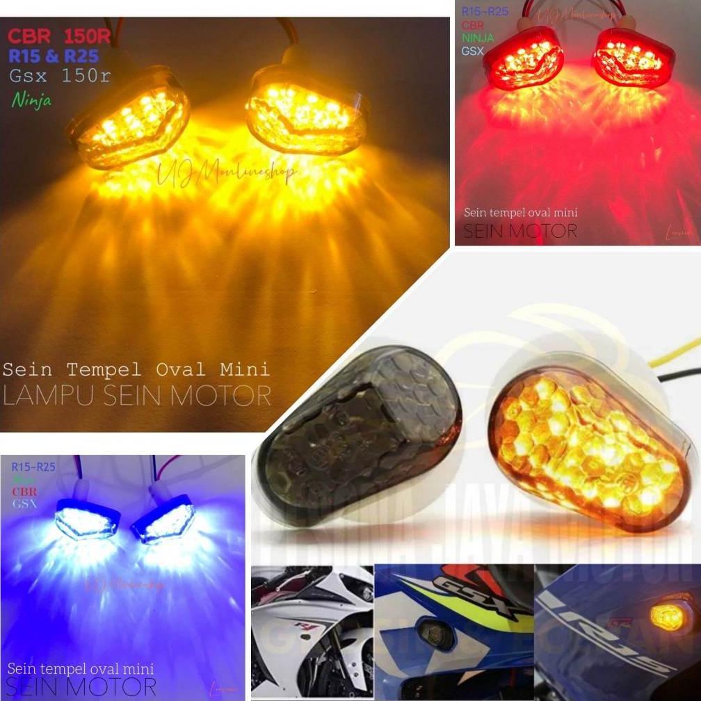 TERBARU Sein Tempel Oval Mini Lampu Motor CBR R15 & R25 Gsx 150r Ninja