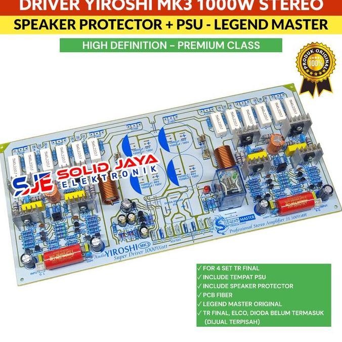 Kit Driver Power Yiroshi Mk3 1000W Stereo Tanpa Tr Final Plus Protektor Speaker Psu Professional Amp