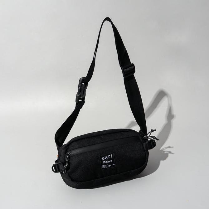 ANT PROJECT - WAISTBAG XENON FULL BLACK - TAS PINGGANG SLINGBAG PRIA ORIGINAL