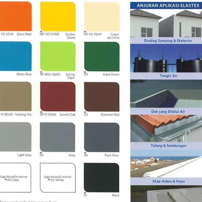 Jassminaa - Nippon Elastex Waterproofing Cat Tembok Warna Abu-Abu Dan Putih 1 Kg
