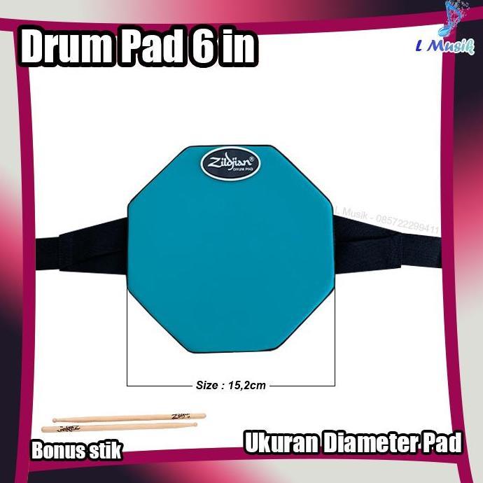 PAD DRUM 6IN LATIHAN DRUM STICKING DRUM PAD